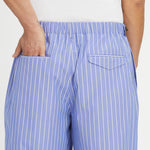 Solar Short - Blue w/ White Stripes Cotton