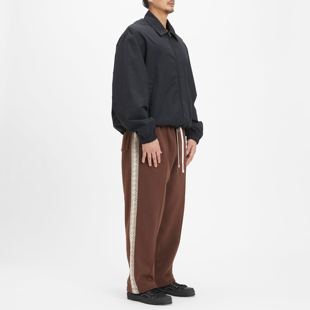 Saunter Pant - Brown Cotton Fleece w/ Natural Trim