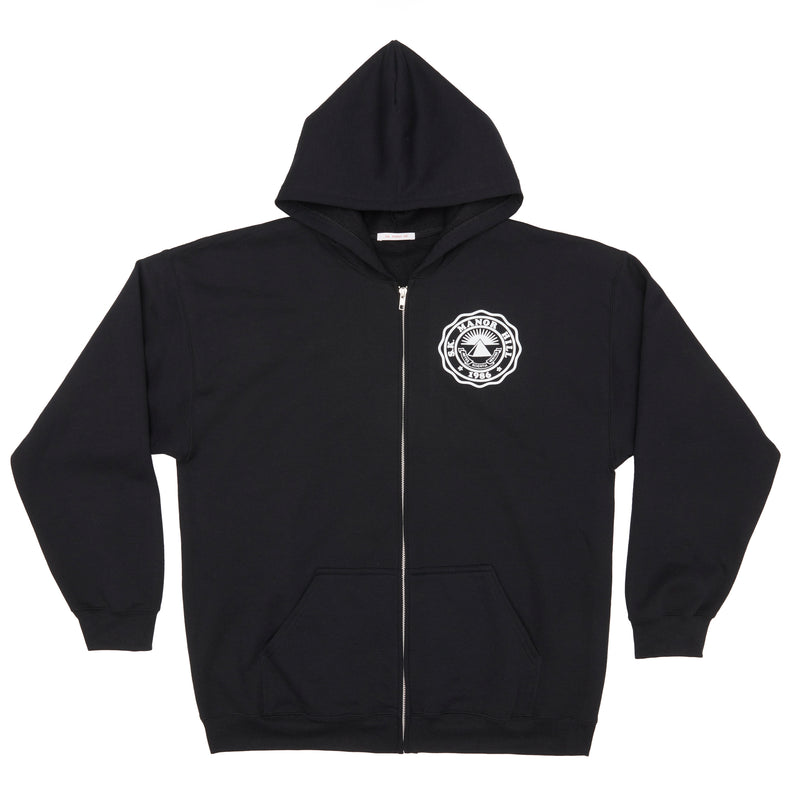 Academic Zip Hoodie - Black Cotton/Poly Fleece