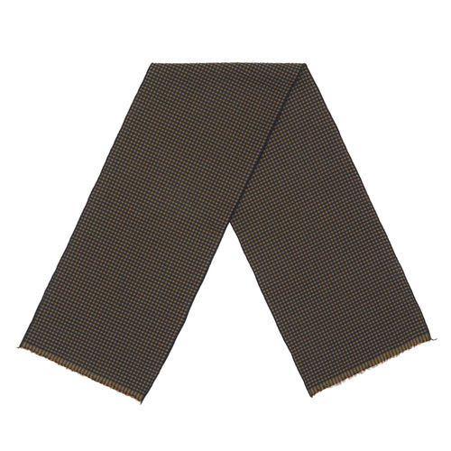 Short Scarf – Navy/Tan/Green Plaid Organic Cotton