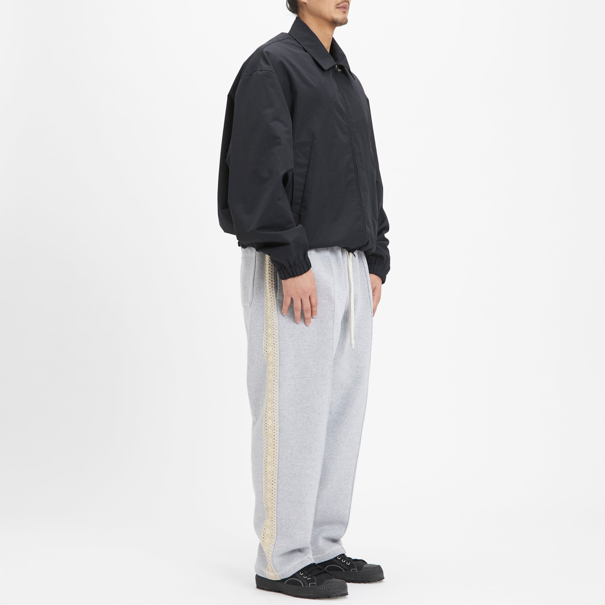 Saunter Pant - Heather Grey Cotton Fleece w/ Natural Trim – s.k.