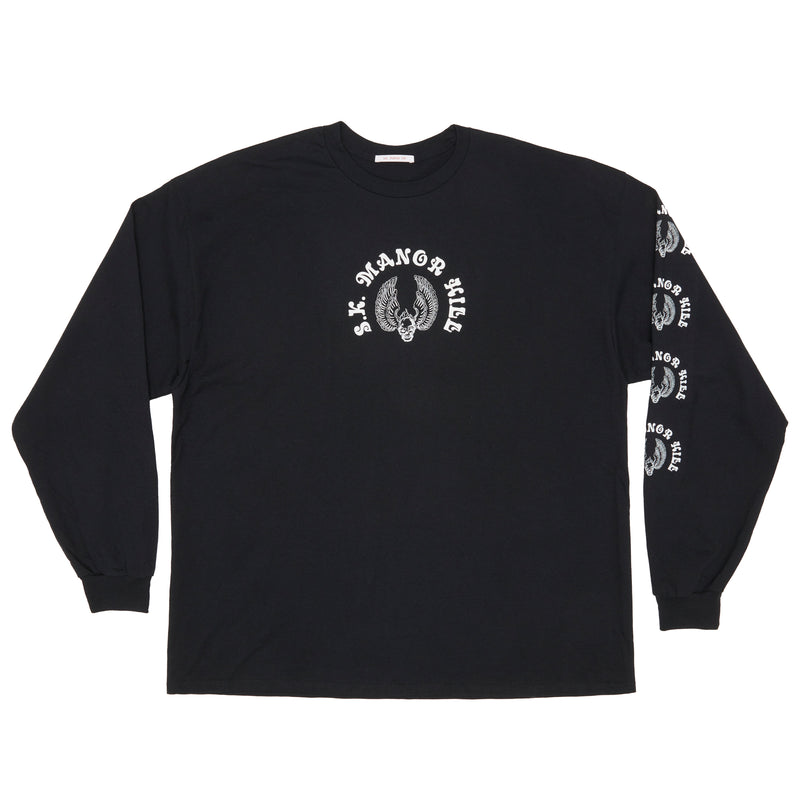 Skull & Wings LS T-Shirt - Black Cotton