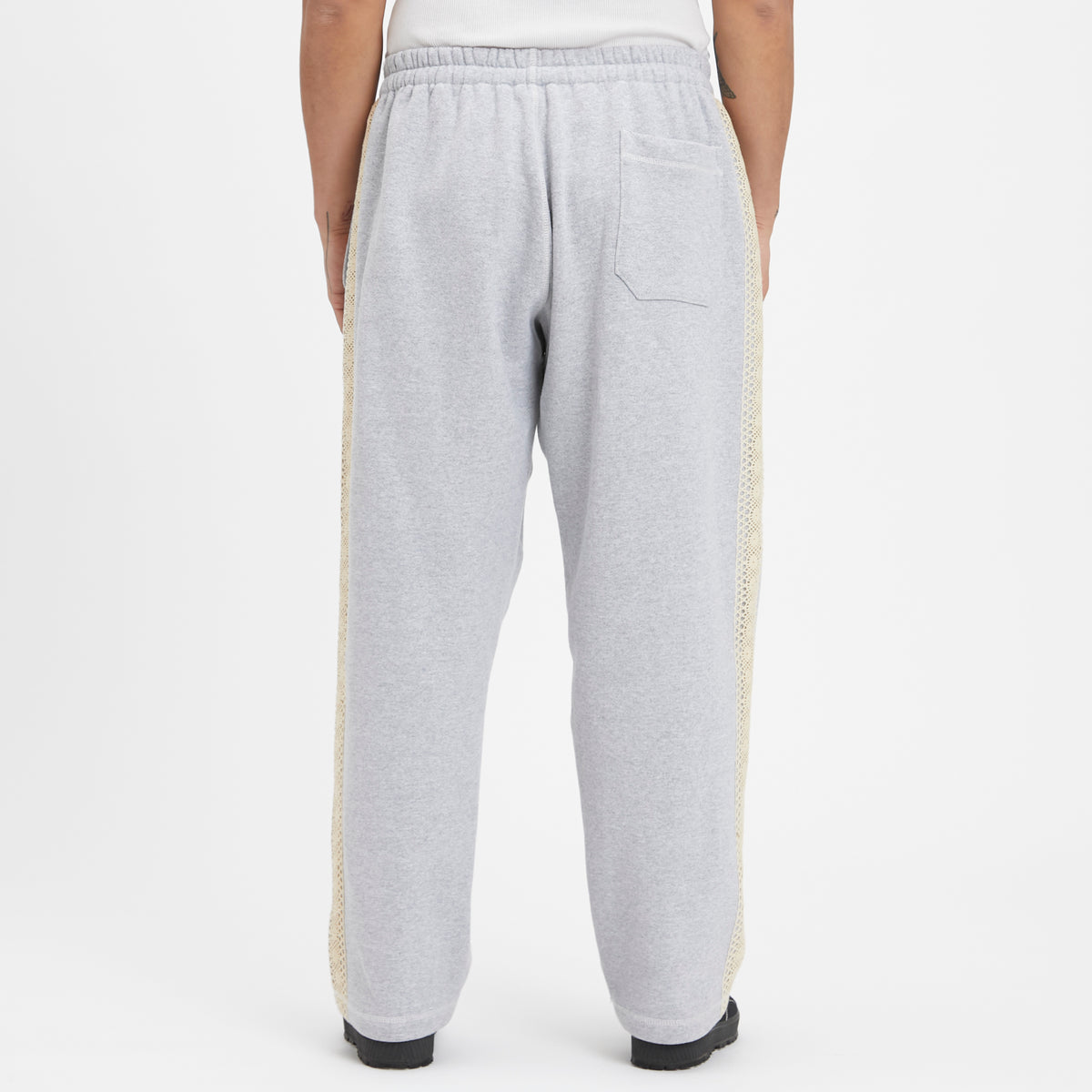 Saunter Pant - Heather Grey Cotton Fleece w/ Natural Trim