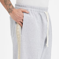 Saunter Pant - Heather Grey Cotton Fleece w/ Natural Trim