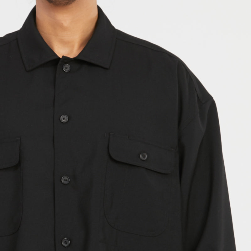 Park Shirt/Jacket - Black Tropical Wool