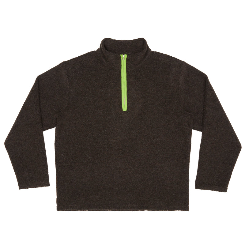 Half-zip Pullover - Brown Recycled Wool Pile