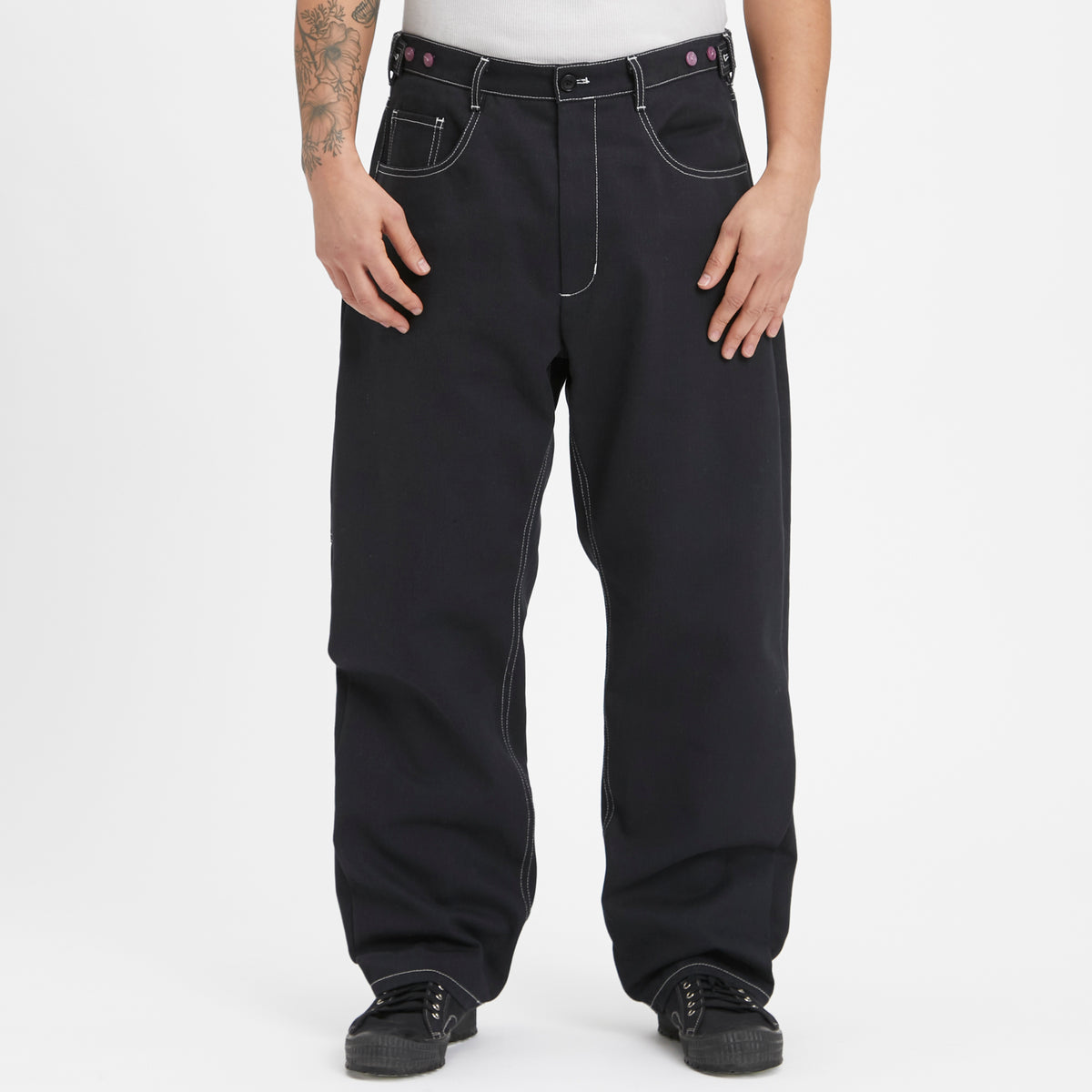 Mason Pant - Black Brushed Cotton Twill