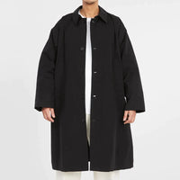 Mountain Trench Coat - Black Waxed Cotton/Nylon WR