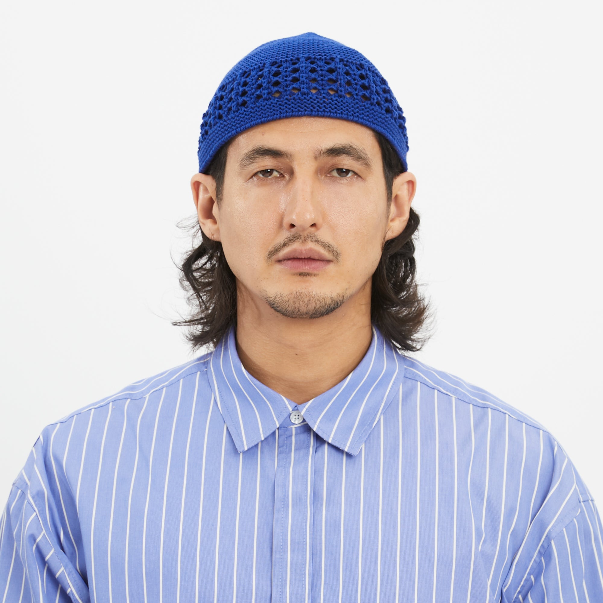 Knit Skull Cap - Royal Blue Cotton – s.k. manor hill