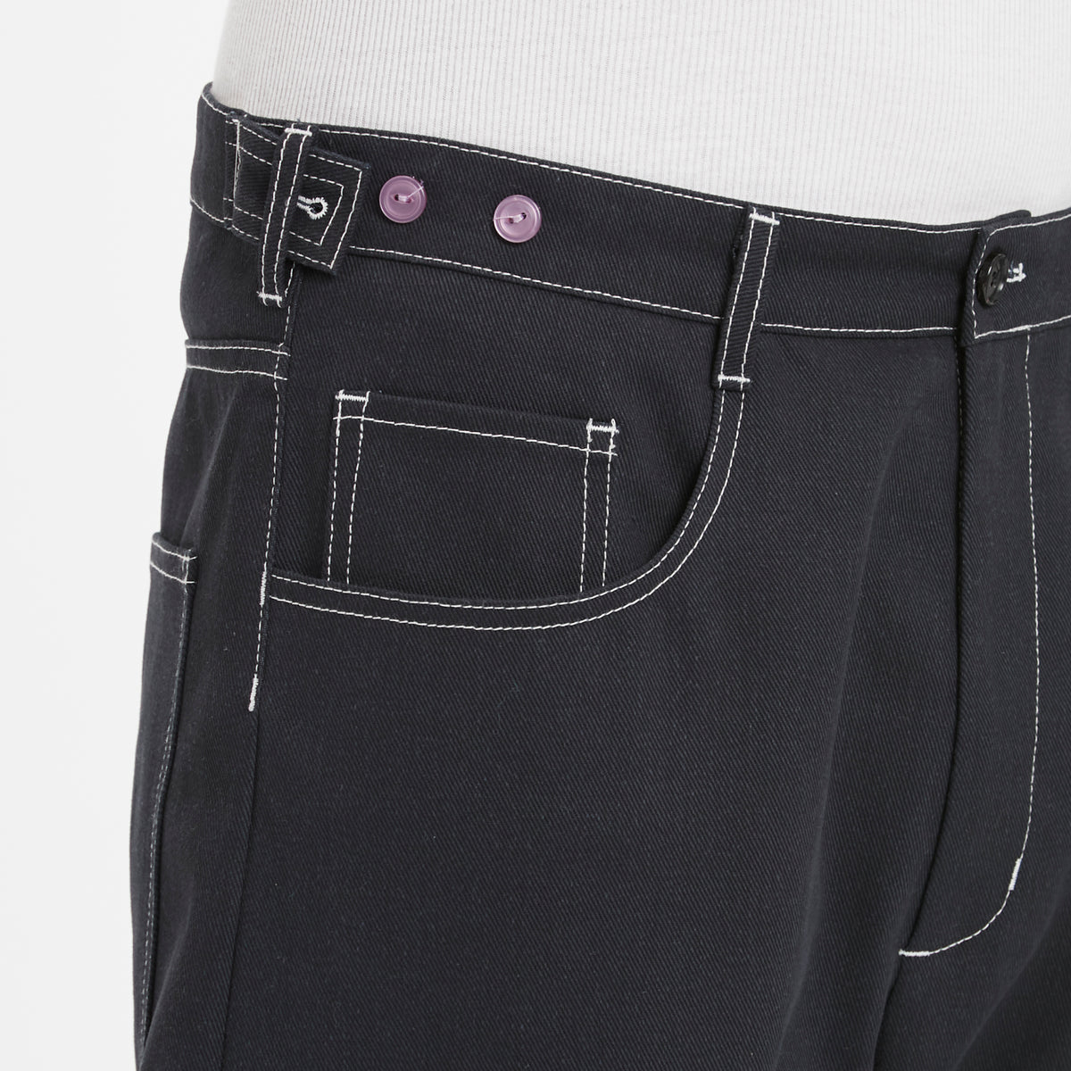 Mason Pant - Black Brushed Cotton Twill