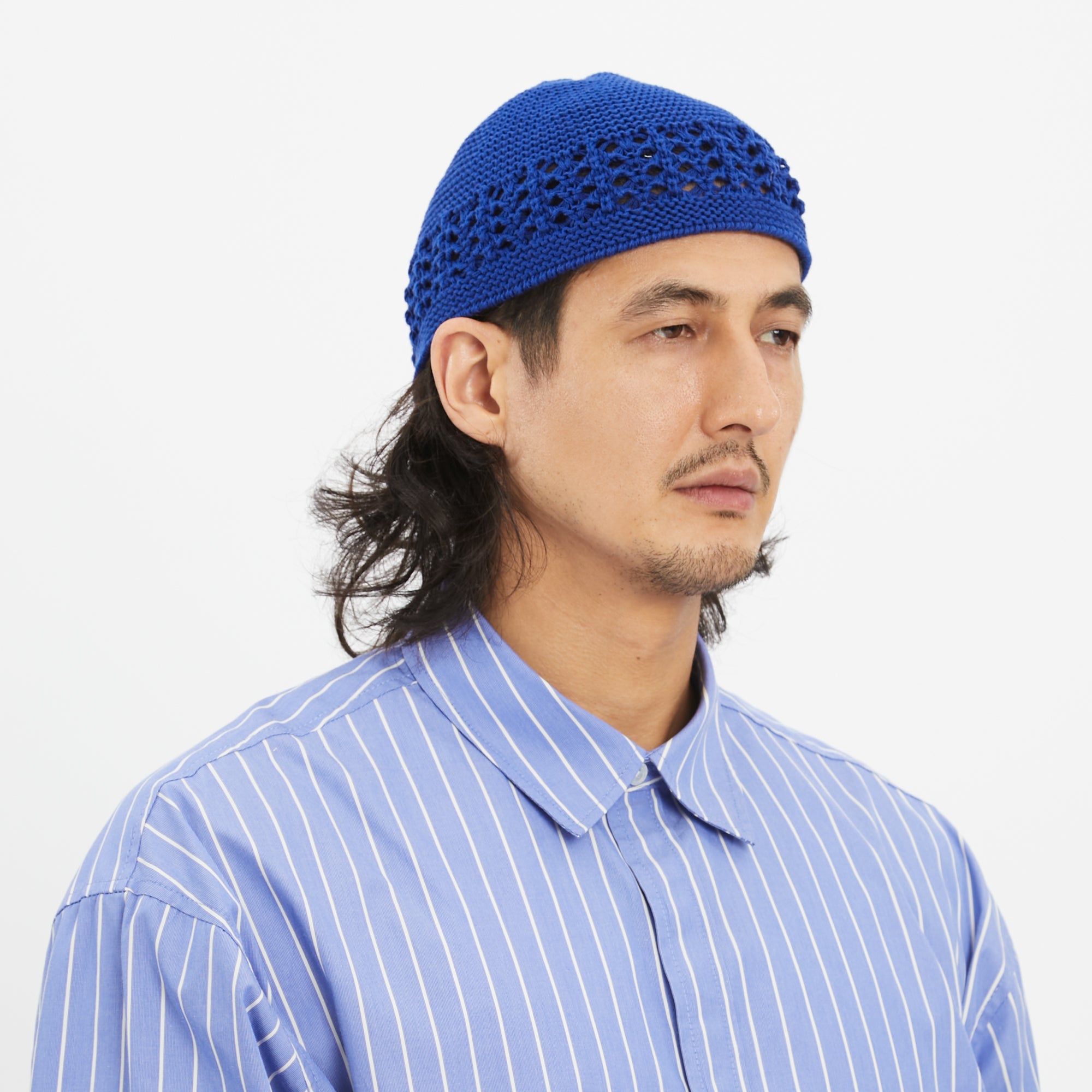 Knit Skull Cap - Royal Blue Cotton – s.k. manor hill