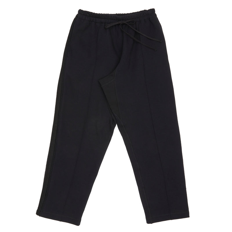 Saunter Pant - Black Cotton Fleece w/ Black Braid