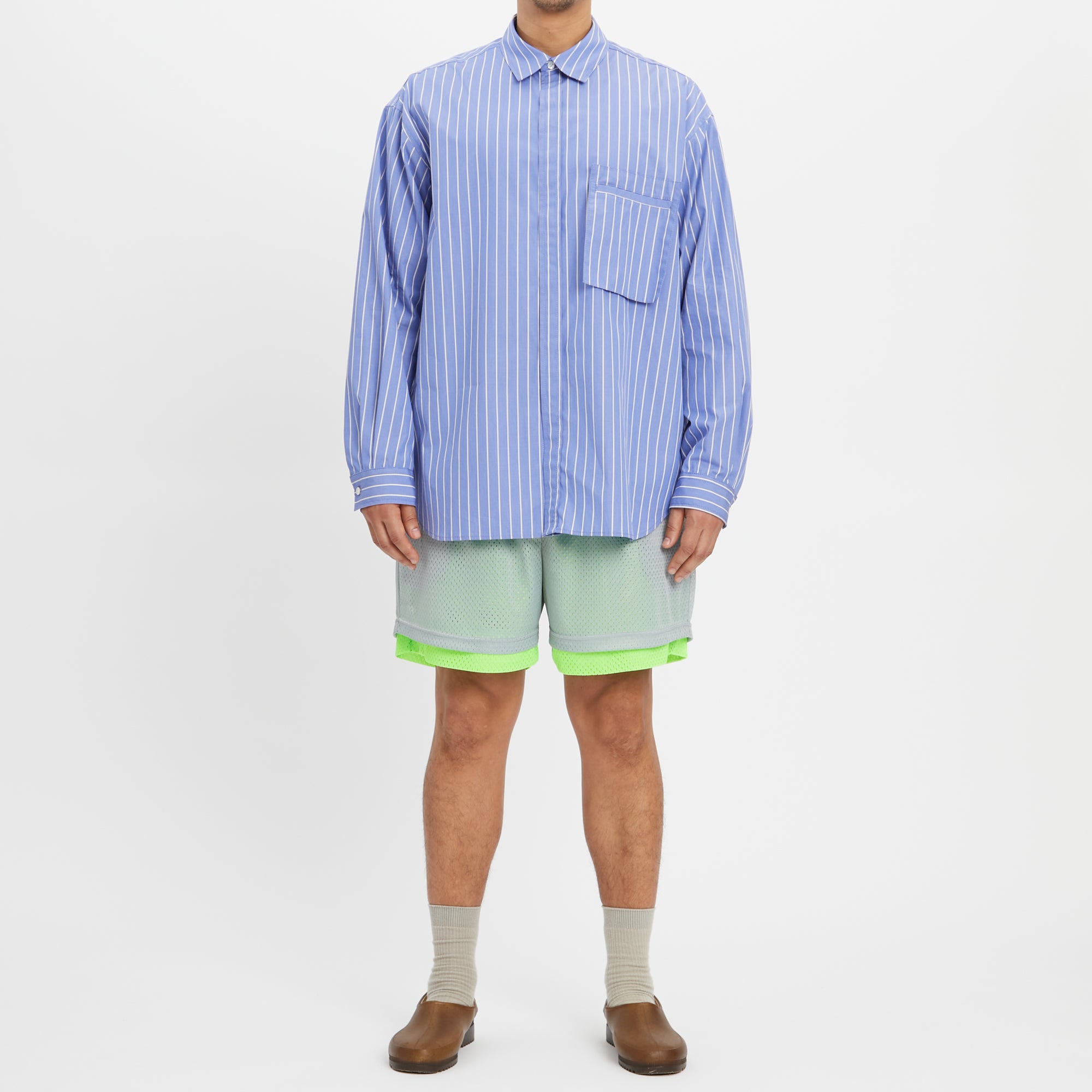 Reversible Ball Short - Grey & Neon Green Mesh – s.k. manor hill