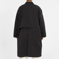 Mountain Trench Coat - Black Waxed Cotton/Nylon WR