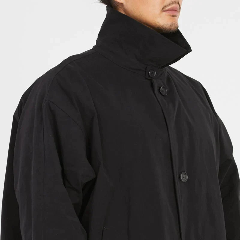 Mountain Trench Coat - Black Waxed Cotton/Nylon WR