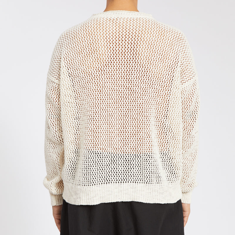 Open Knit Sweater - Natural Linen / Cotton