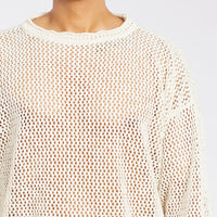 Open Knit Sweater - Natural Linen / Cotton