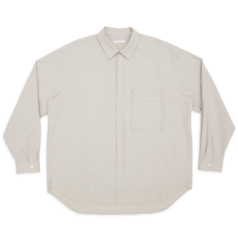 Overturn Shirt - Light Grey Cotton / Hemp