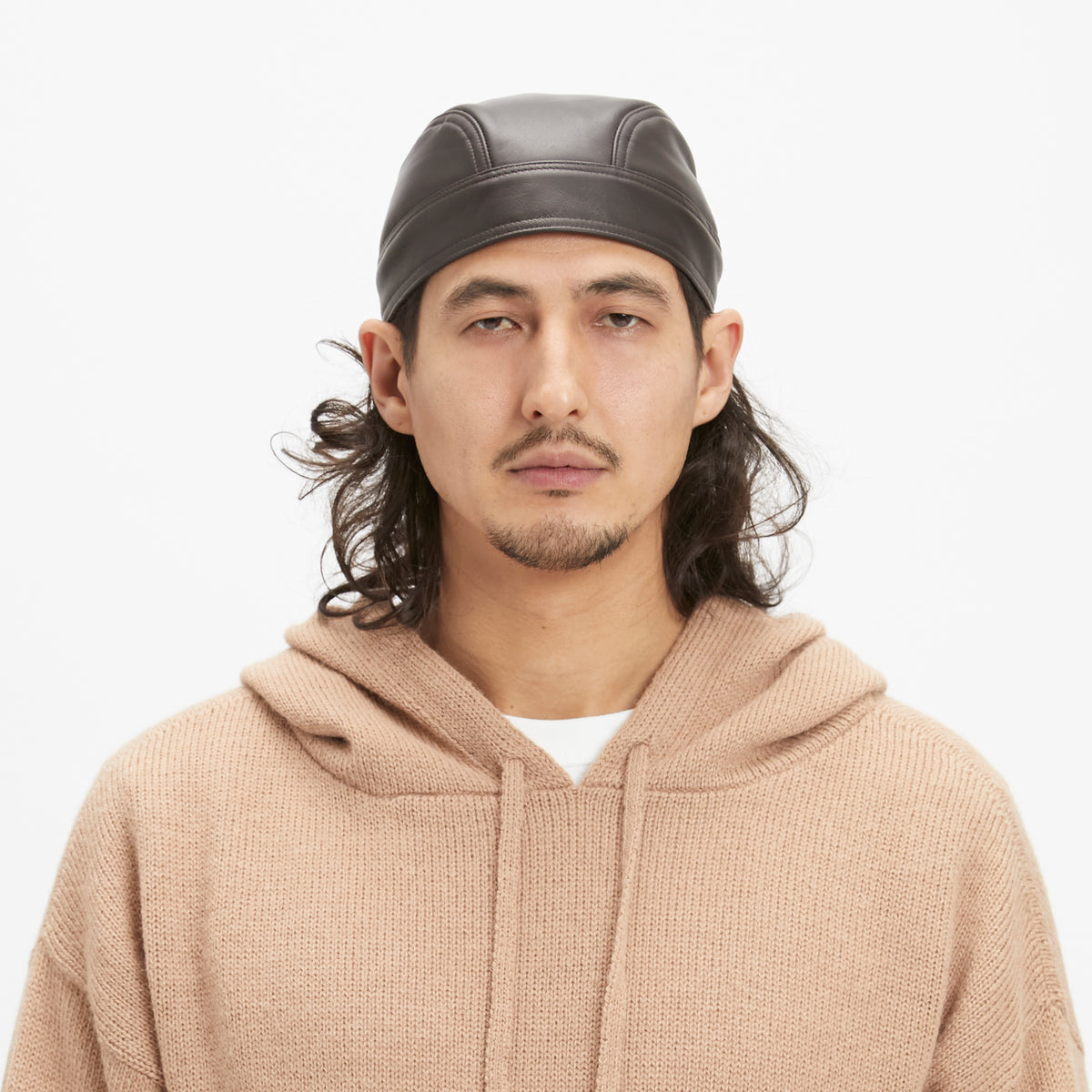 Skull Cap – Dark Brown Leather