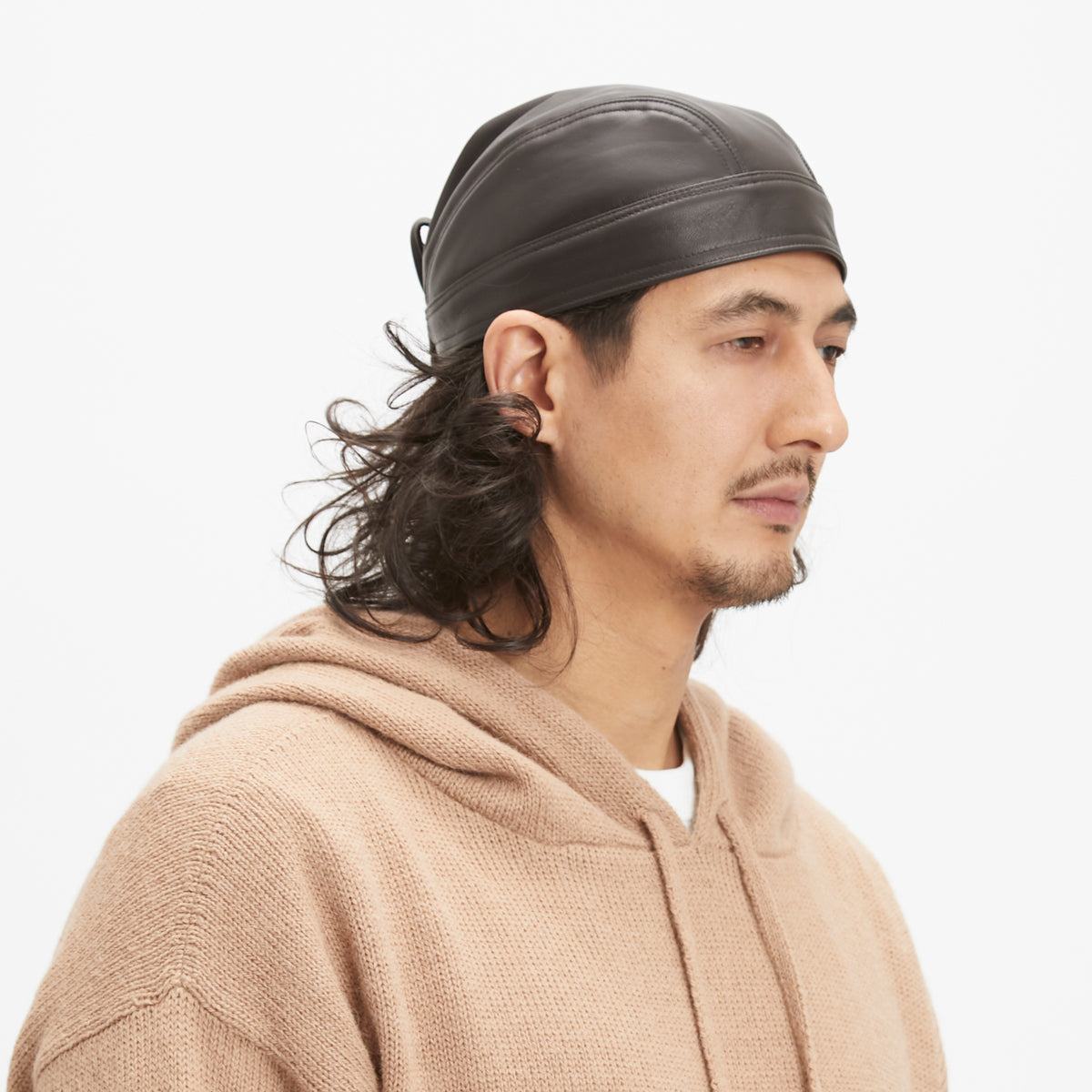 Skull Cap – Dark Brown Leather