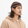 Knit Skull Cap - Brown w/ Tan Stripes Cotton