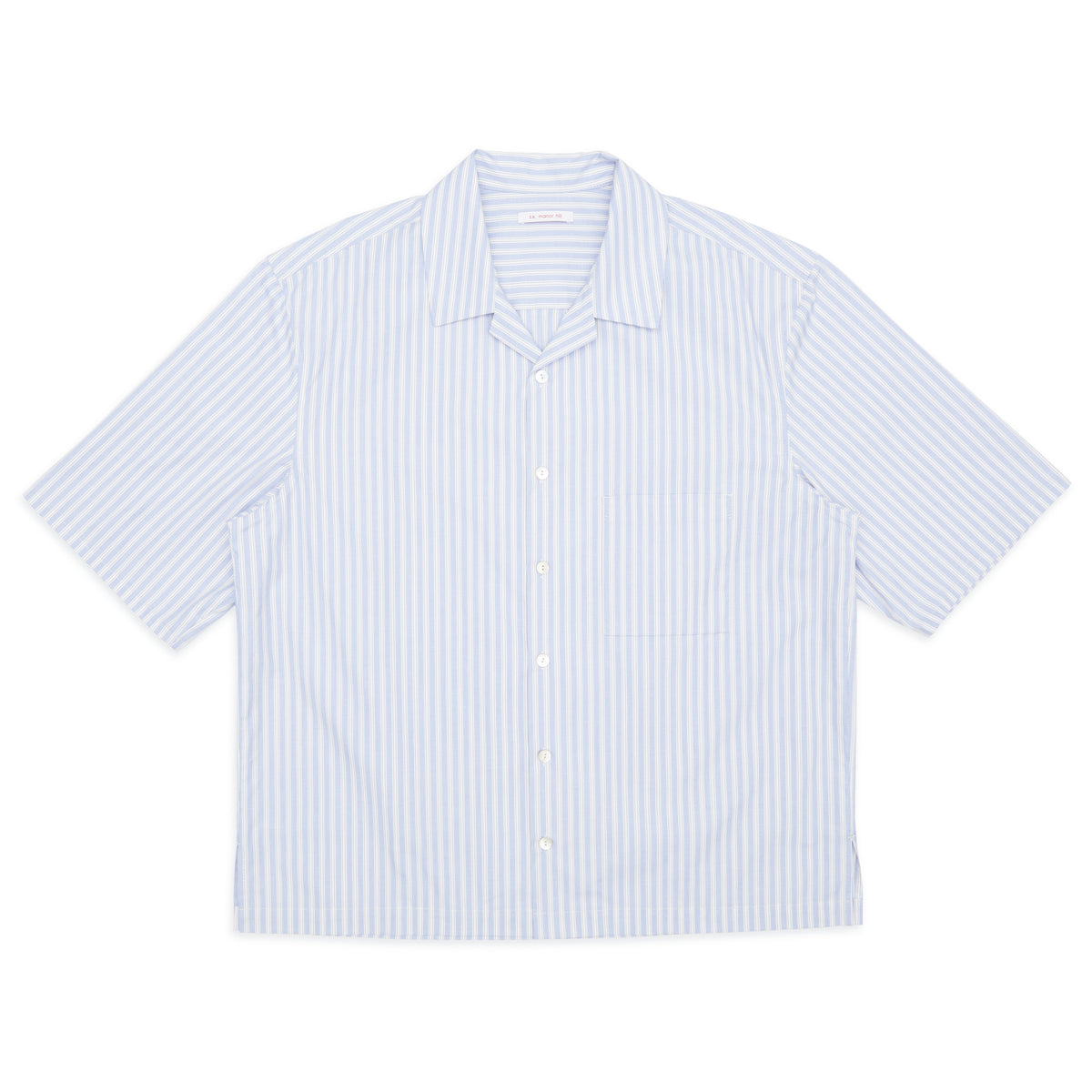 Aloha Shirt - Light Blue & Burgundy Striped Cotton