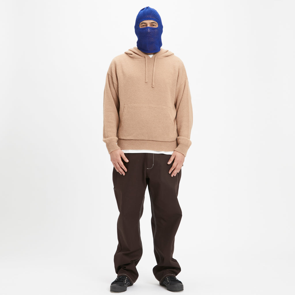 Open Knit Ski Mask - Royal Blue Cotton