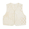 Trapper Vest - White & Natural Embroidered Cotton