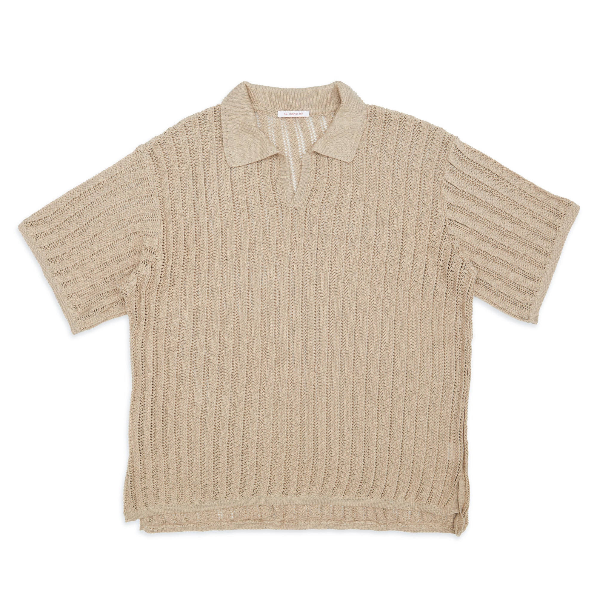 Knit Polo – Beige Cotton – s.k. manor hill