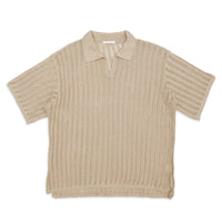 Knit Polo – Beige Cotton