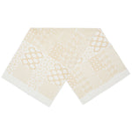 Scarf – White & Natural Embroidered Cotton