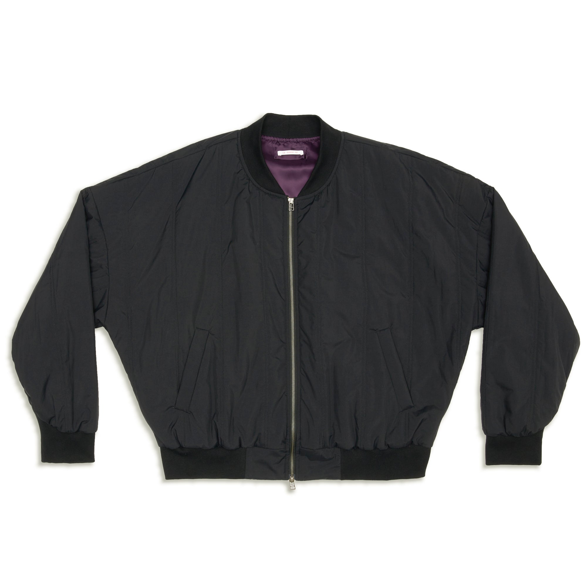 Reversible Bomber Jacket - Black Quilted Recycled Nylon WR