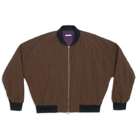 Reversible Bomber Jacket - Brown Quilted Recycled Nylon WR