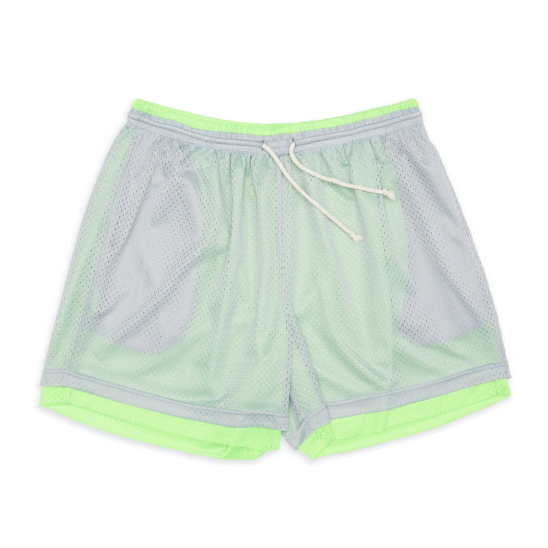 Reversible Ball Short - Grey & Neon Green Mesh