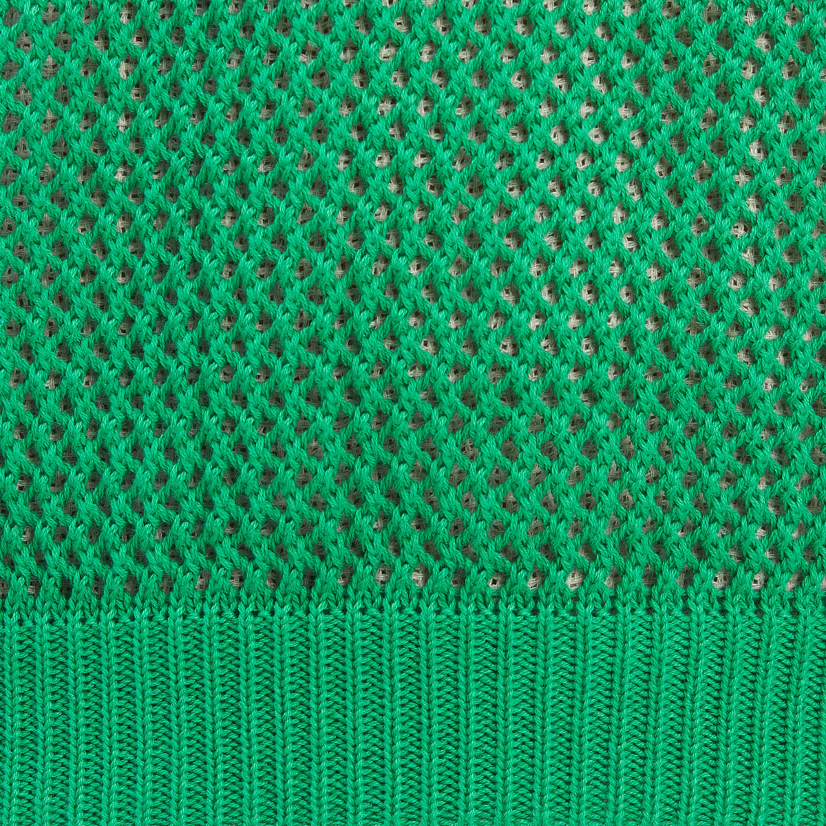 Open Knit Sweater - Kelly Green Cotton