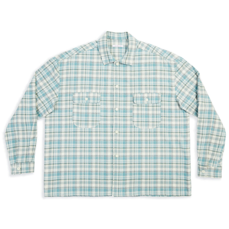 Park Shirt/Jacket - Smoky Blue Plaid Organic Cotton