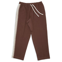 Saunter Pant - Brown Cotton Fleece w/ Natural Trim