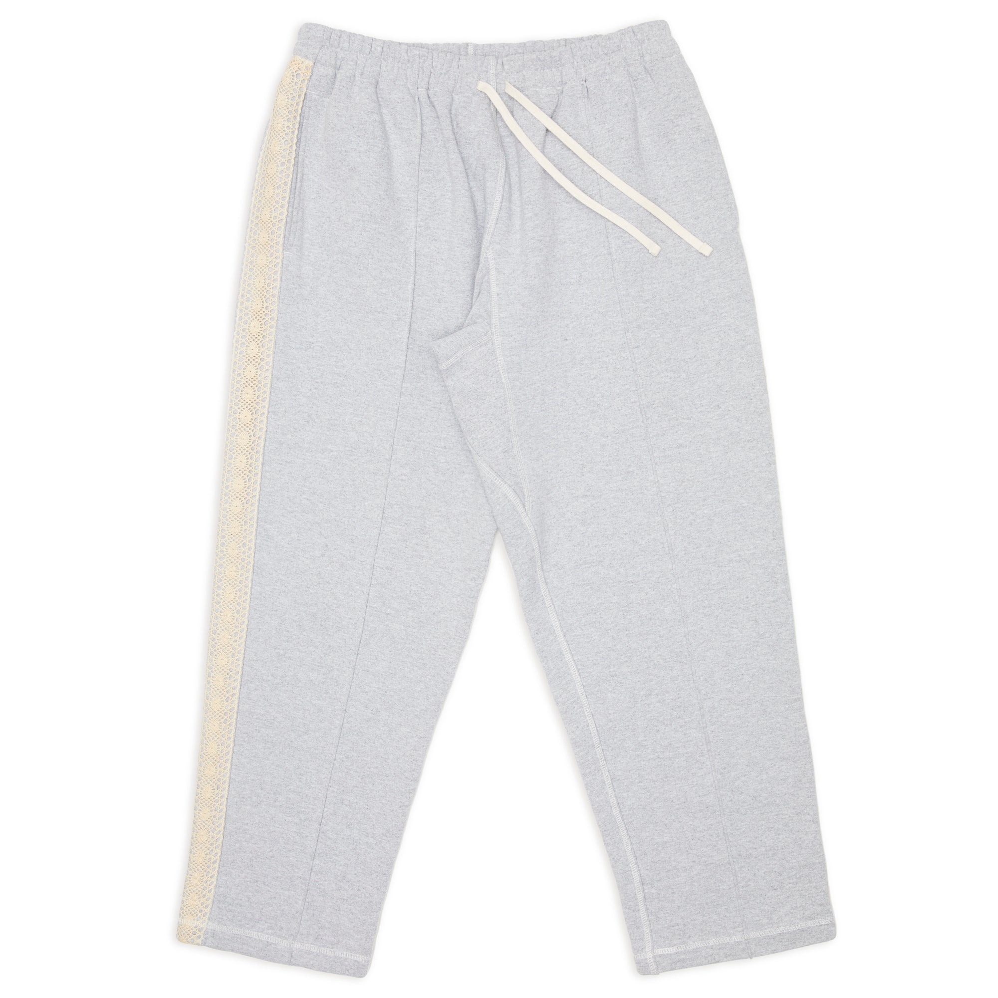 Saunter Pant - Heather Grey Cotton Fleece w/ Natural Trim – s.k.