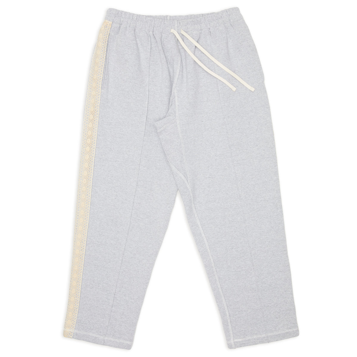 Saunter Pant - Heather Grey Cotton Fleece w/ Natural Trim