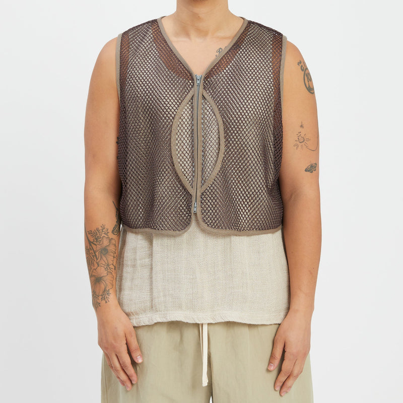 Trapper Vest - Brown Mesh