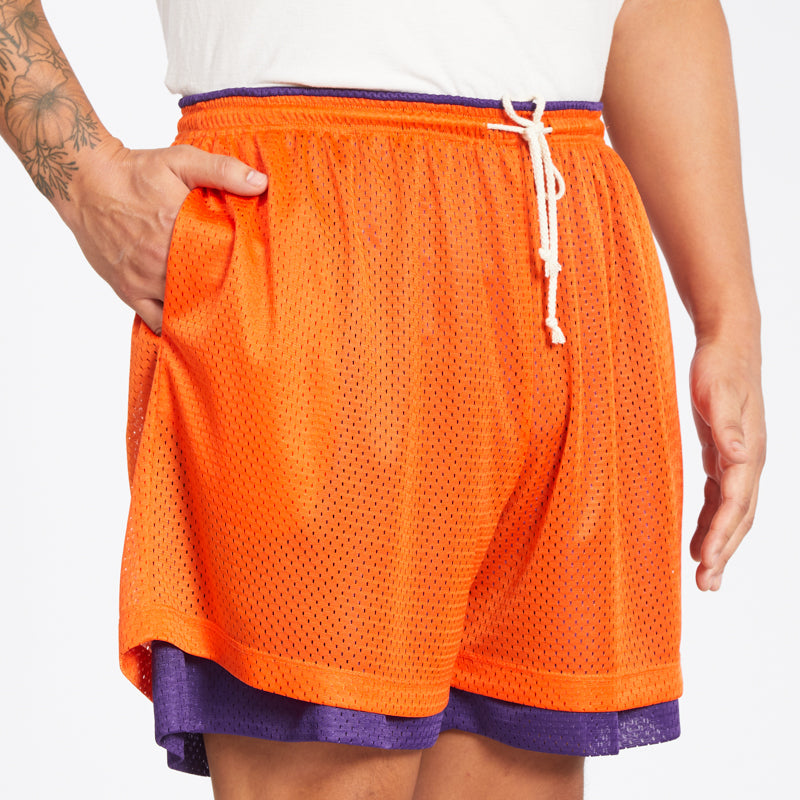Reversible Ball Short - Orange & Purple Mesh – s.k. manor hill
