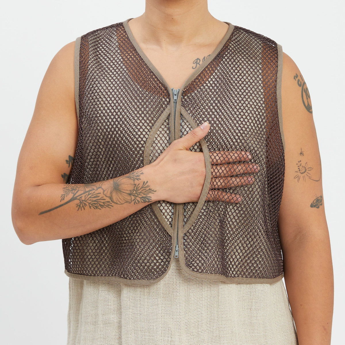 Trapper Vest - Brown Mesh