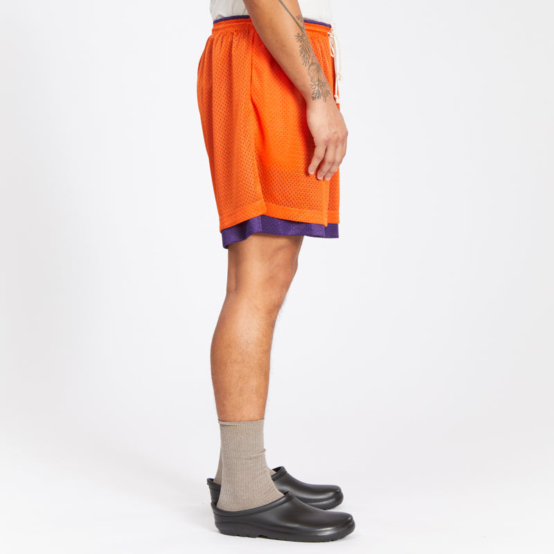Reversible Ball Short - Orange & Purple Mesh