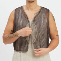 Trapper Vest - Brown Mesh
