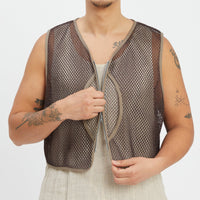 Trapper Vest - Brown Mesh