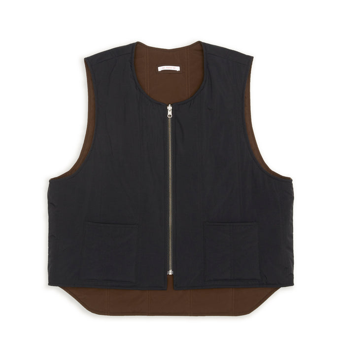 Reversible Ada Vest - Black & Brown Recycled Nylon WR