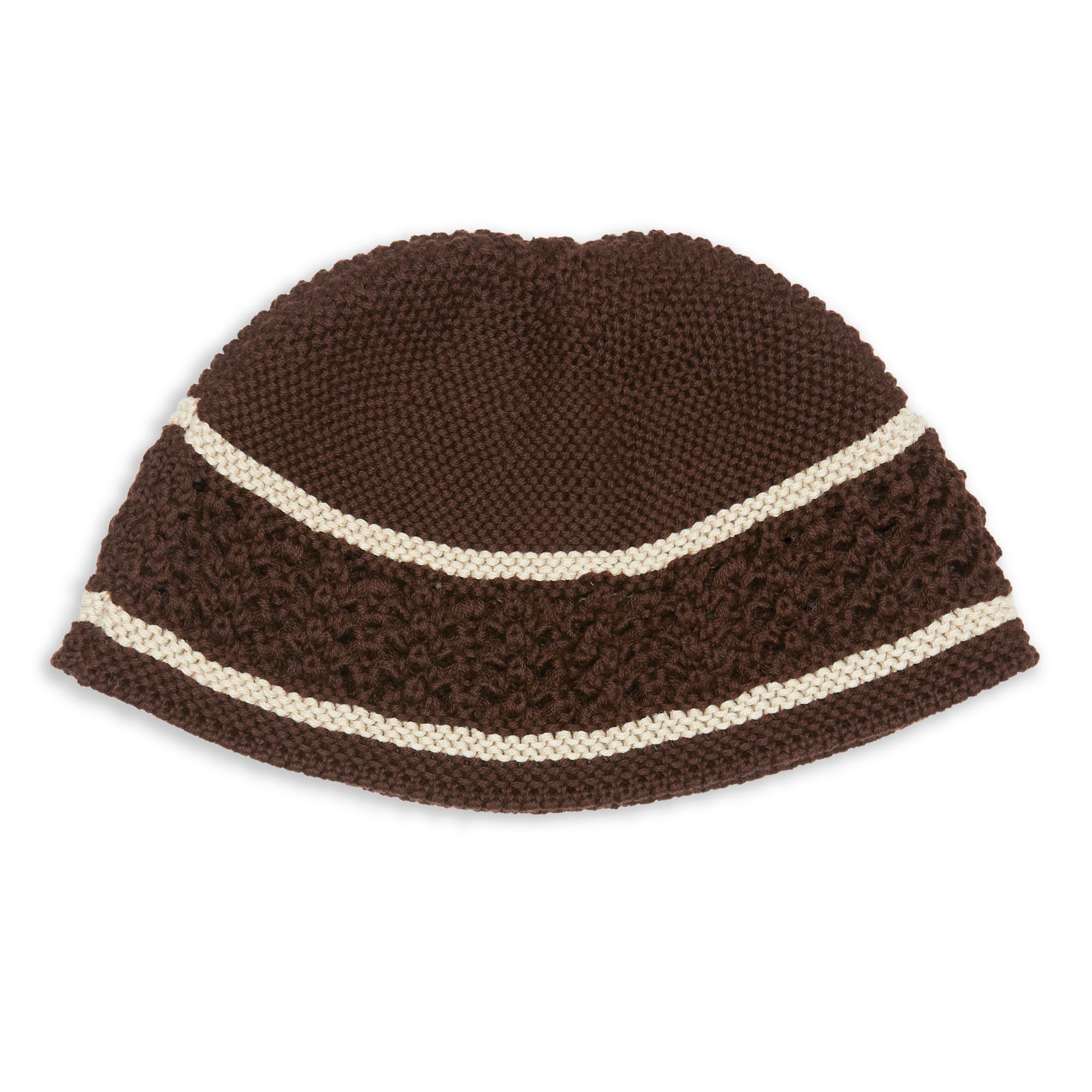 Knit Skull Cap - Brown w/ Tan Stripes Cotton – s.k. manor hill