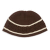 Knit Skull Cap - Brown w/ Tan Stripe Cotton