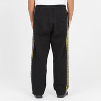 Saunter Pant - Black Cotton Fleece w/ Decorative Trim