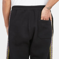 Saunter Pant - Black Cotton Fleece w/ Decorative Trim